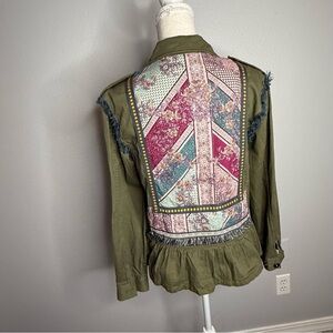 MATILDA JANE‎ Jacket Moments with You Size S Army Green Pockets Patchwork